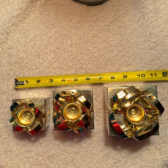 Vintage Godinger Studio gift present silver plate candle holder set - Picture 5 of 5